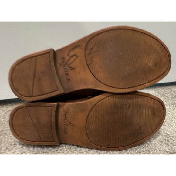 Nautica Unisex Camel Brown Mid Top Dress Shoes Size 4 - Picture 3 of 8